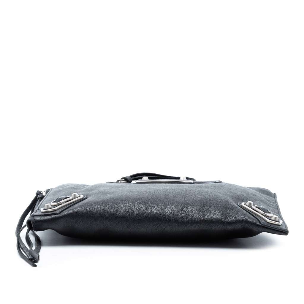 Balenciaga Goatskin Motocross Classic Metallic Edge Clutch Black Leather Very good condition - Inside View