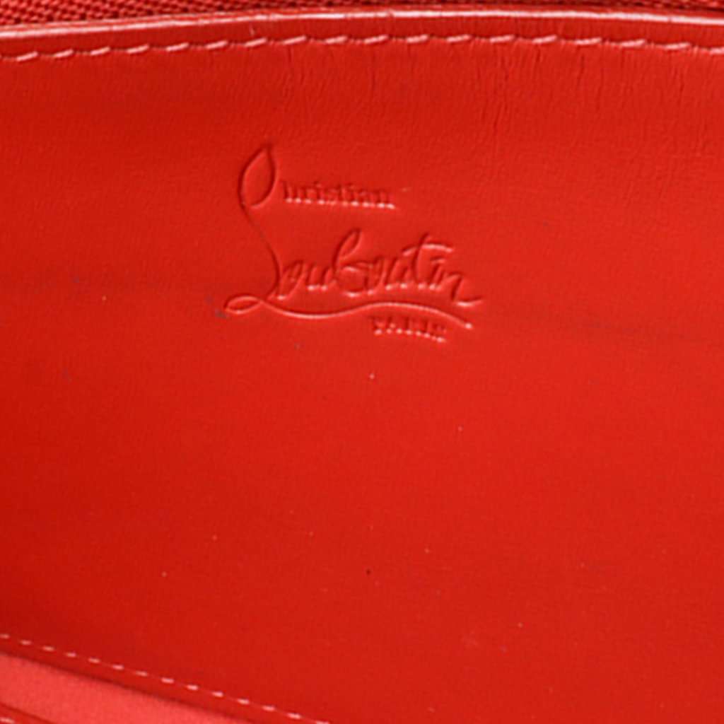 Christian Louboutin Grained Calfskin Spikes Panettone Long Wallet Black Leather Very good - Model View