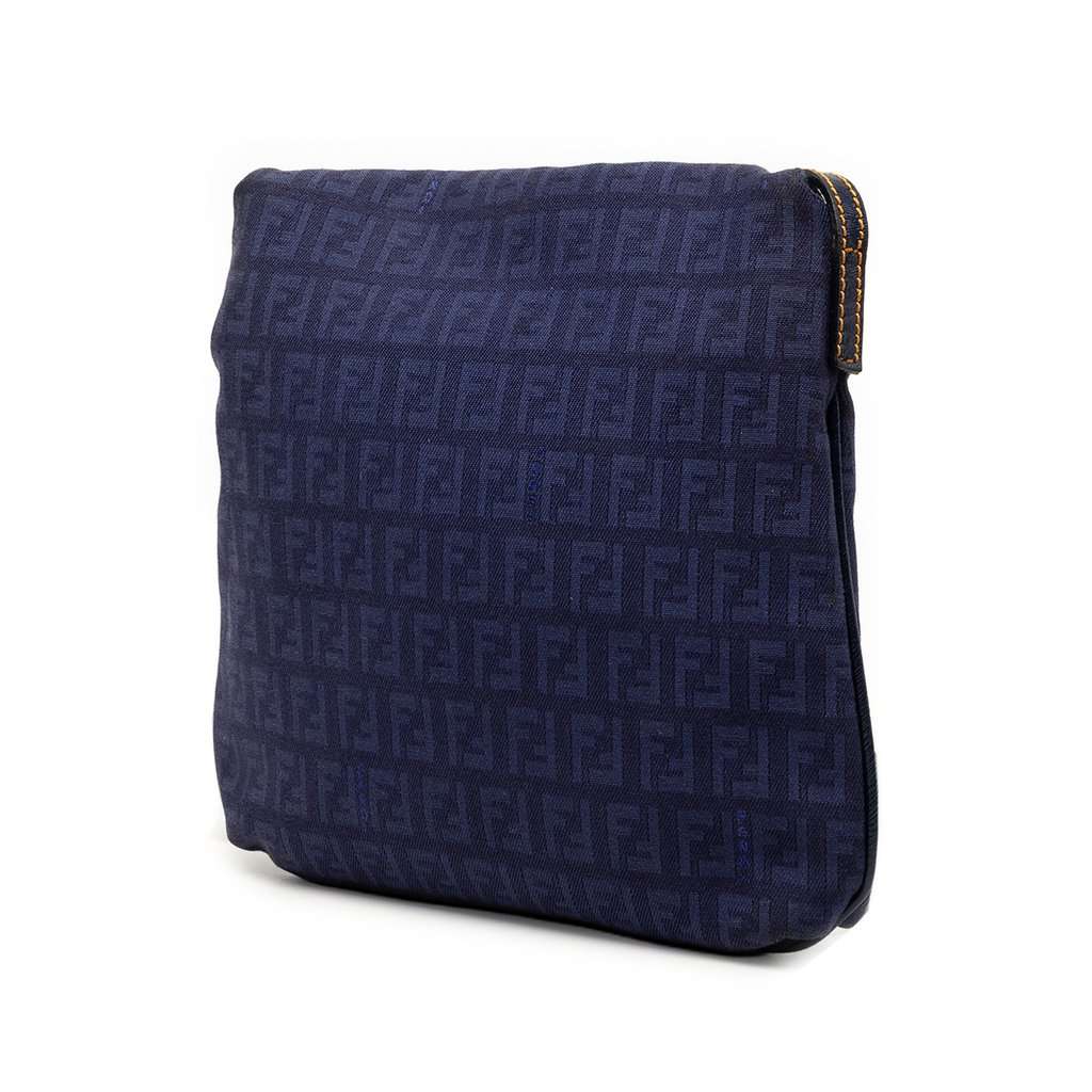 Fendi Zucchino Canvas Crossbody Blue Very good condition - Back View