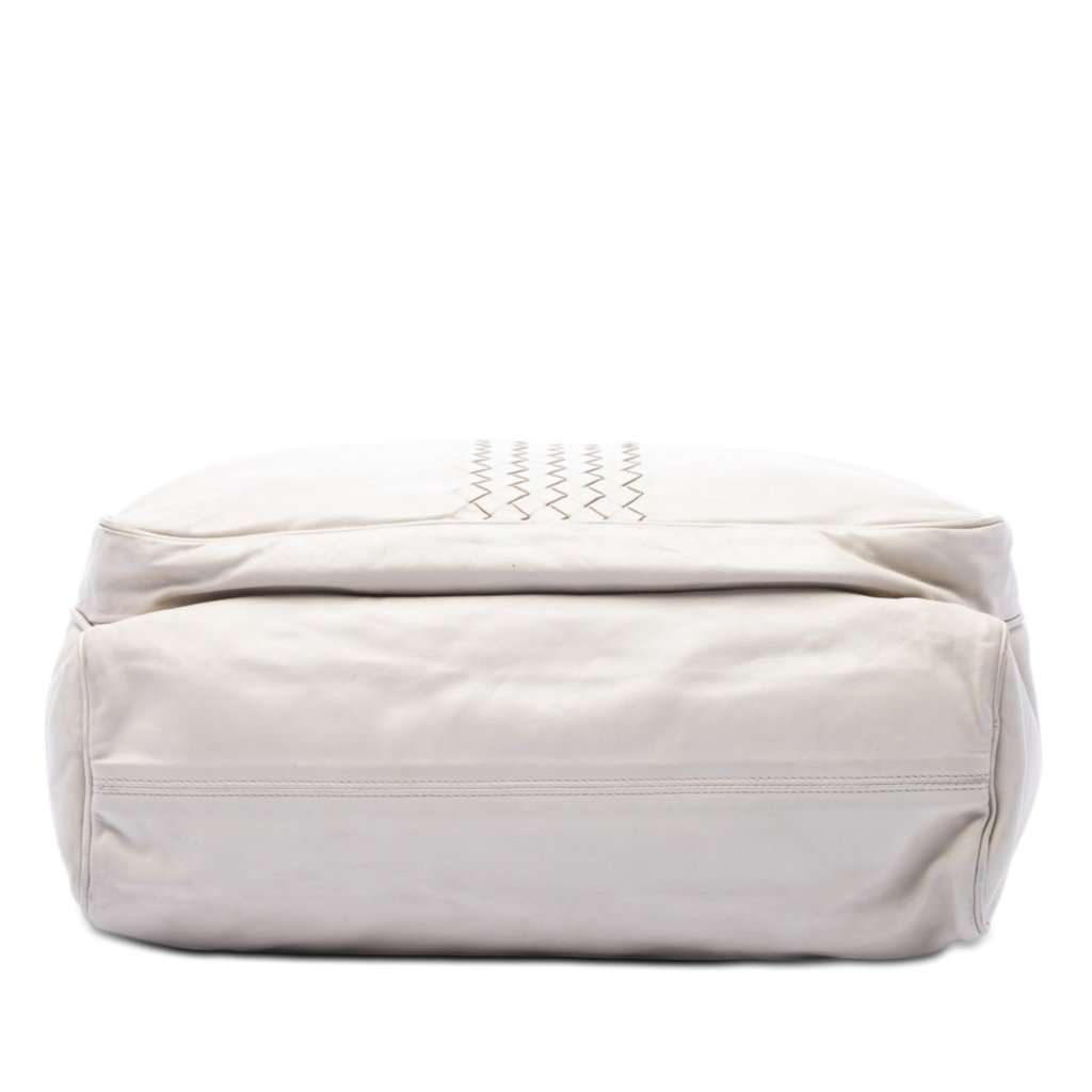Bottega Veneta Intrecciato Trimmed Nappa Business Bag White Leather Very good condition - Inside View