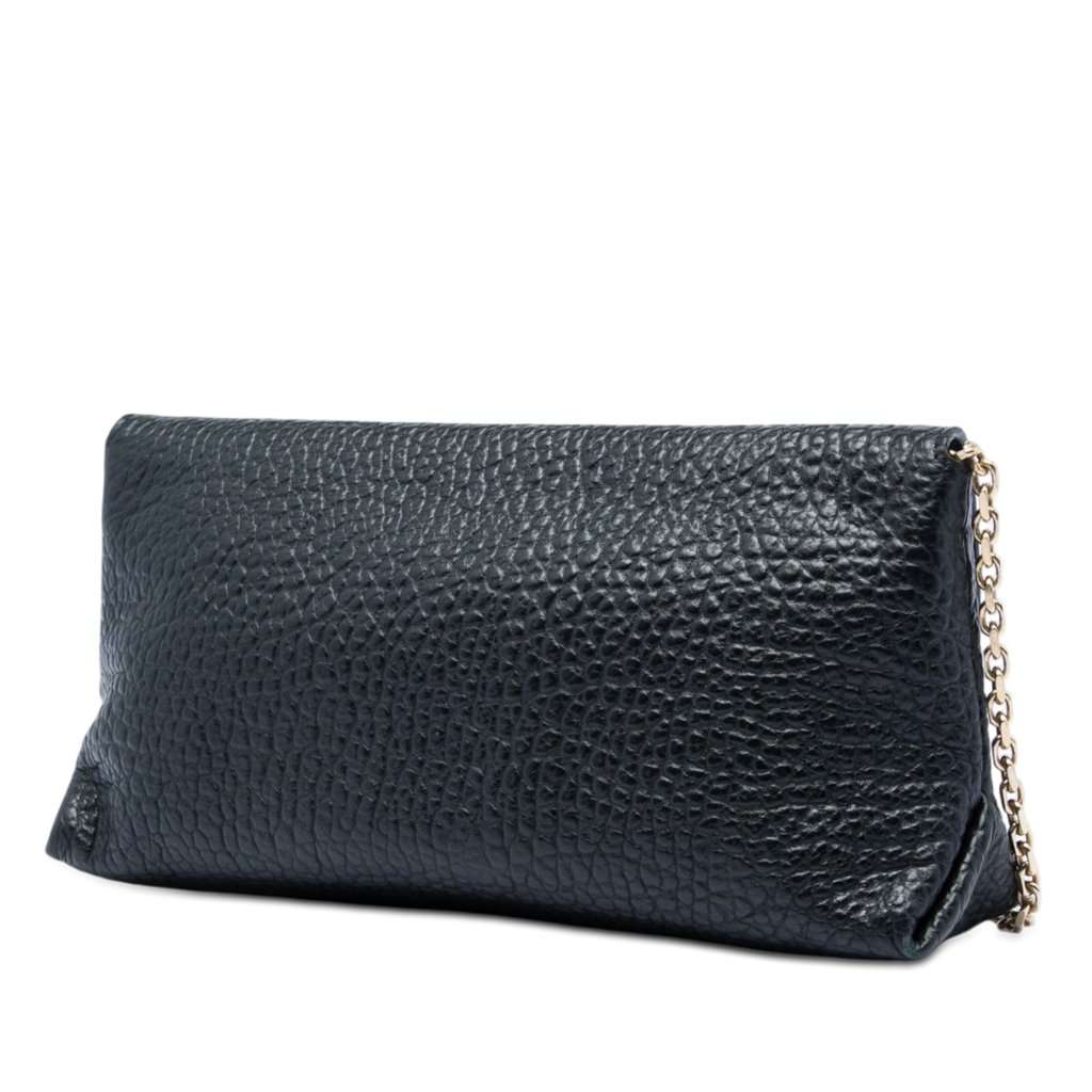 Burberry Medium Grained Calfskin Mildenhall Crossbody Black Leather Very good condition - Back View