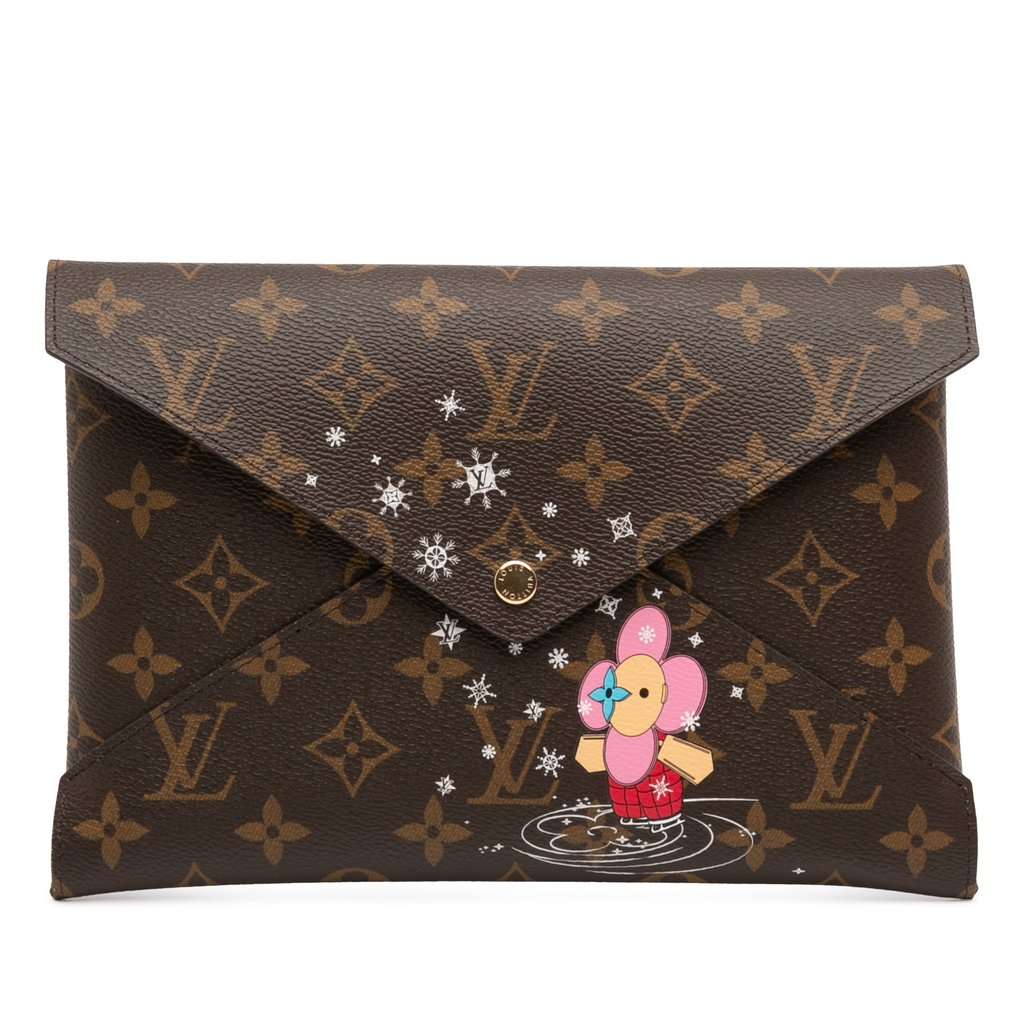 Louis Vuitton Monogram Christmas Animation Vivienne Kirigami Pochette Set Brown Very good - Front View