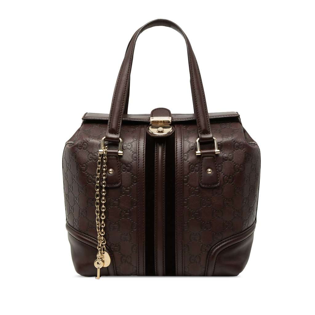 Gucci Guccissima Treasure Handbag Brown Leather Very good condition - Front View