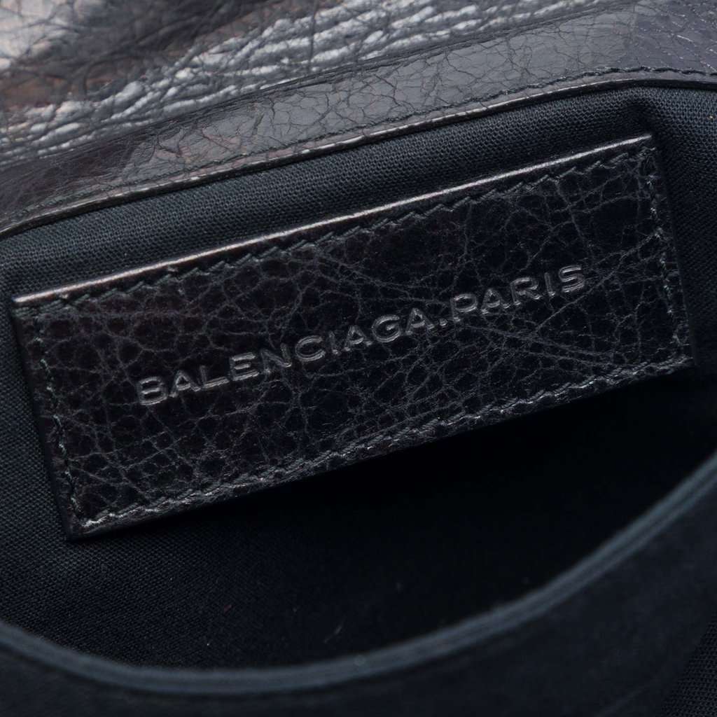 Balenciaga Lambskin Motocross Giant 12 Envelope Clutch Black Leather Very good condition - Box View