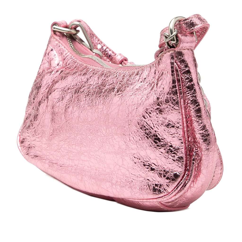 Balenciaga Metallic Lambskin Motocross Le Cagole XS Pink Leather Very good condition - Back View