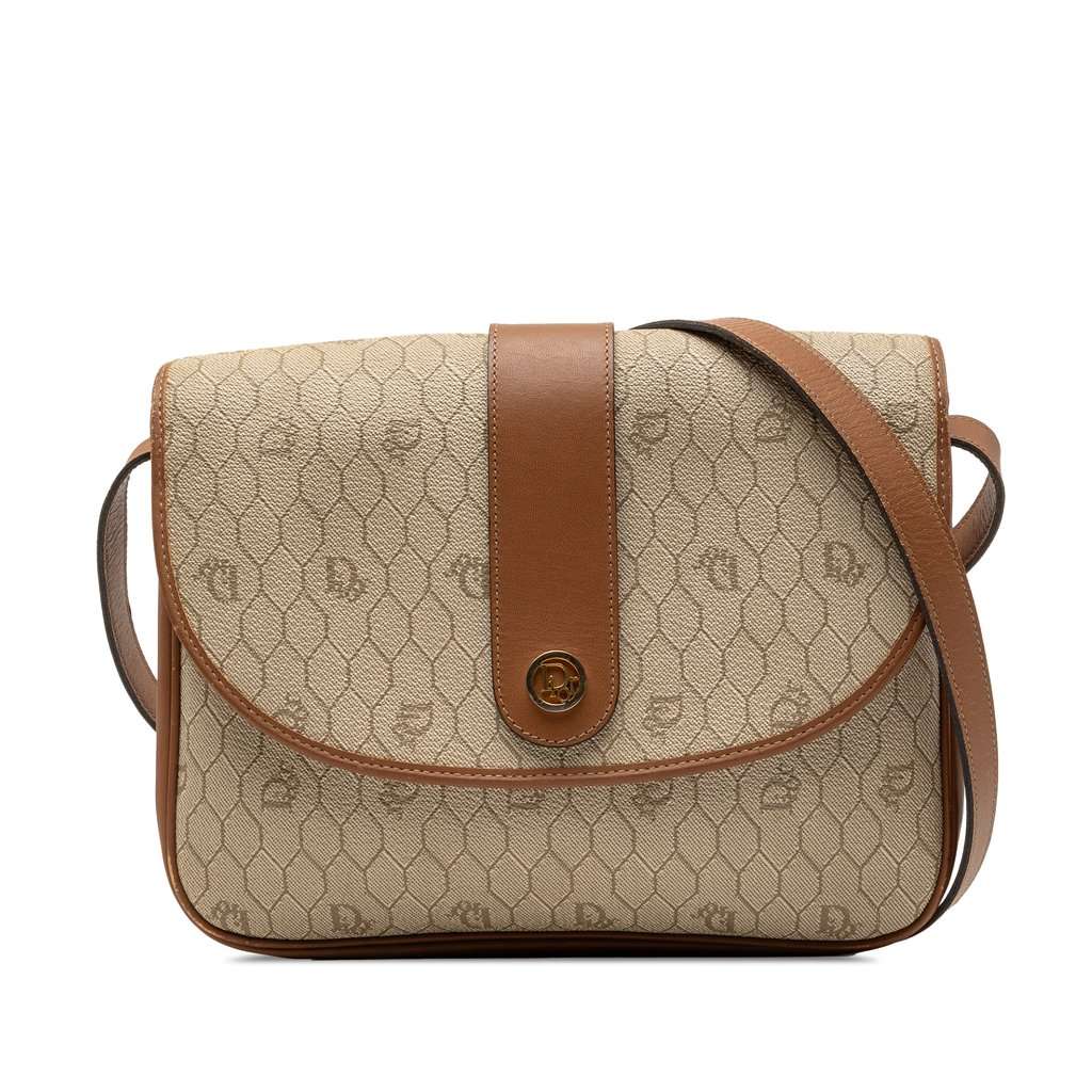 Dior Honeycomb Coated Canvas Crossbody Beige Very good condition - Front View
