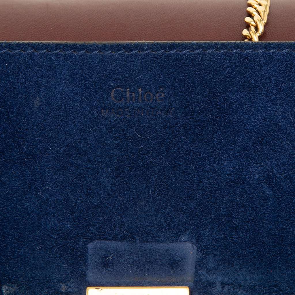 Chloé Small Bicolor Suede and Calfskin Drew Crossbody Red Leather Very good condition - Box View