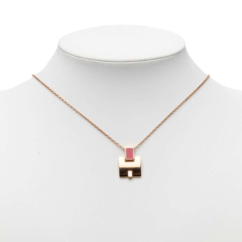 Hermès Gold Plated and Enamel Eileen Pendant Necklace Gold Metal Very good condition - Box View