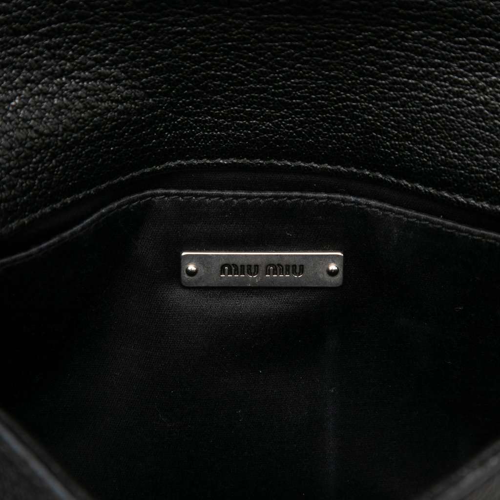 Miu Miu Goatskin Madras Flap Crossbody Black Leather Very good condition - Box View