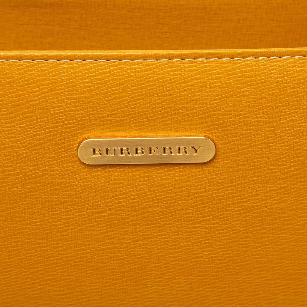 Burberry Calf Leather Handbag Yellow Leather Very good condition - Box View