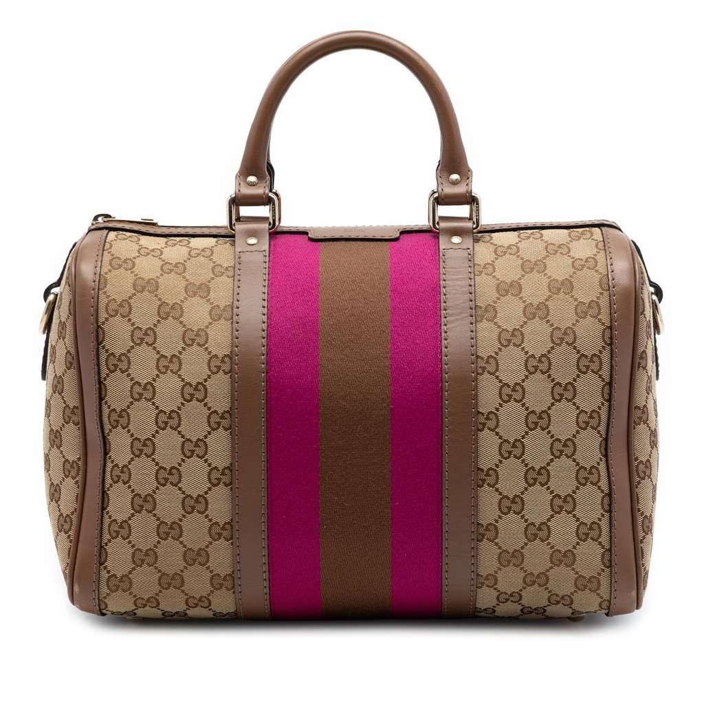 Gucci Medium GG Canvas Web Joy Boston Bag Beige Good condition - Front View