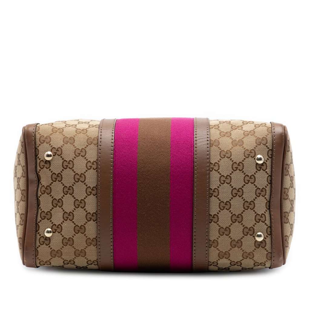 Gucci Medium GG Canvas Web Joy Boston Bag Beige Good condition - Inside View