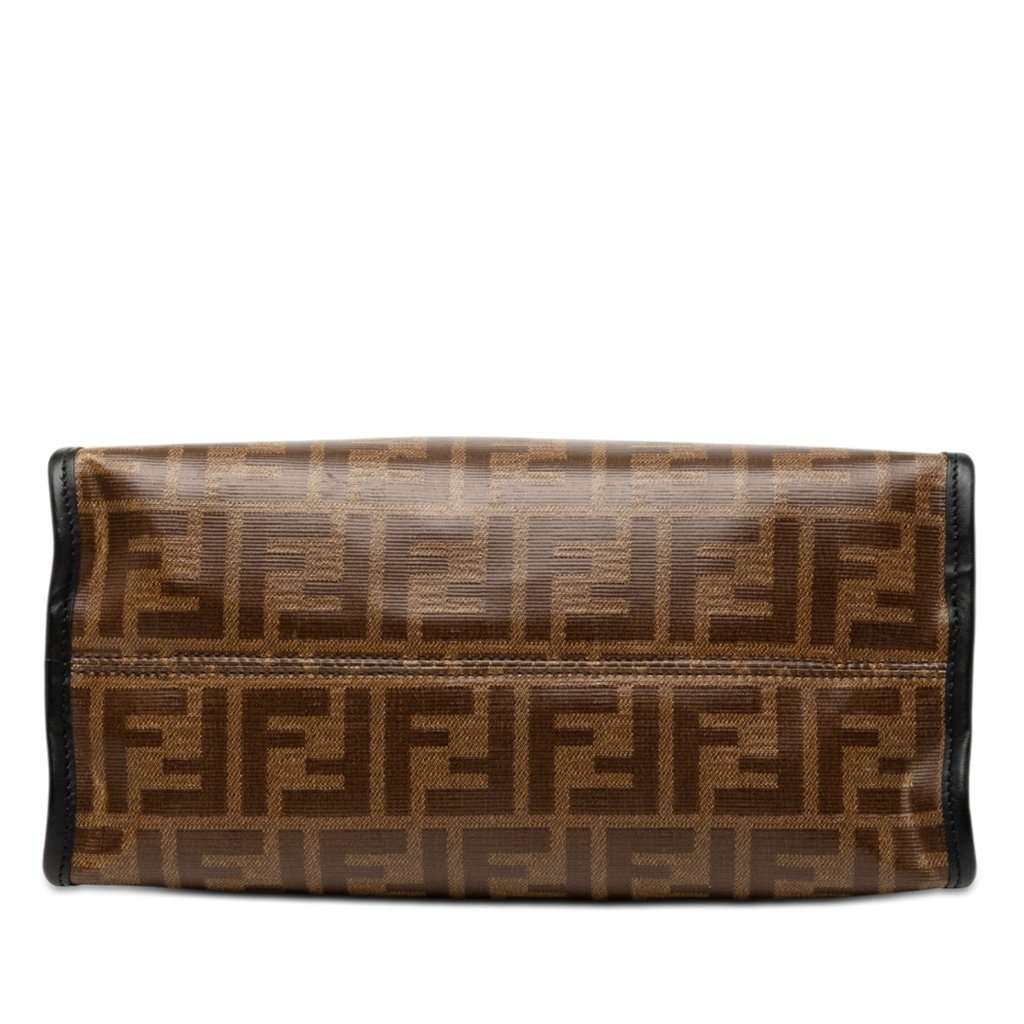 Fendi Small Zucca Coated Canvas Peekaboo Defender Brown Very good condition - Inside View