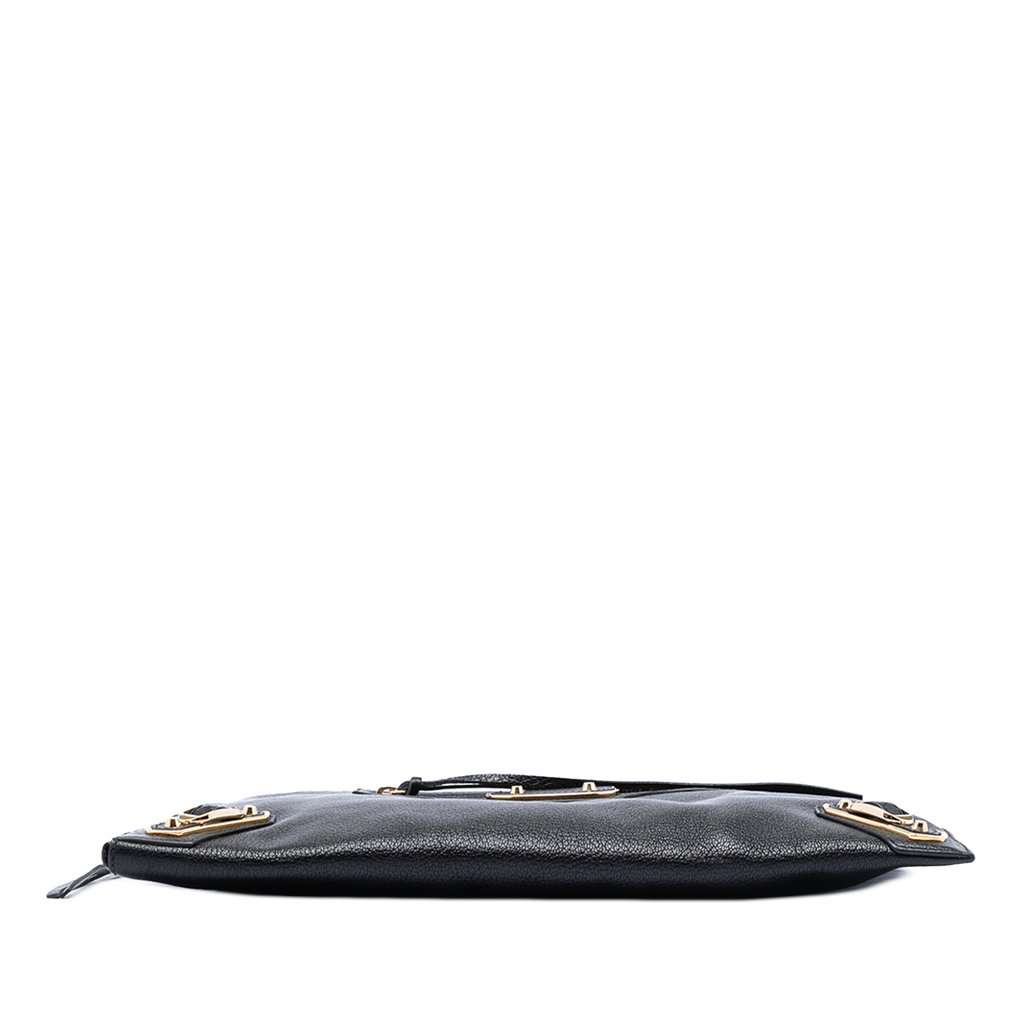Balenciaga Goatskin Motocross Classic Metallic Edge Clutch Black Leather Very good condition - Inside View
