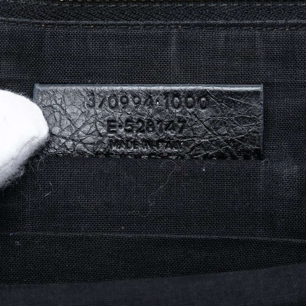 Balenciaga Lambskin Motocross Giant 12 Zip Around Flat Clutch Black Leather Very good condition - Box View