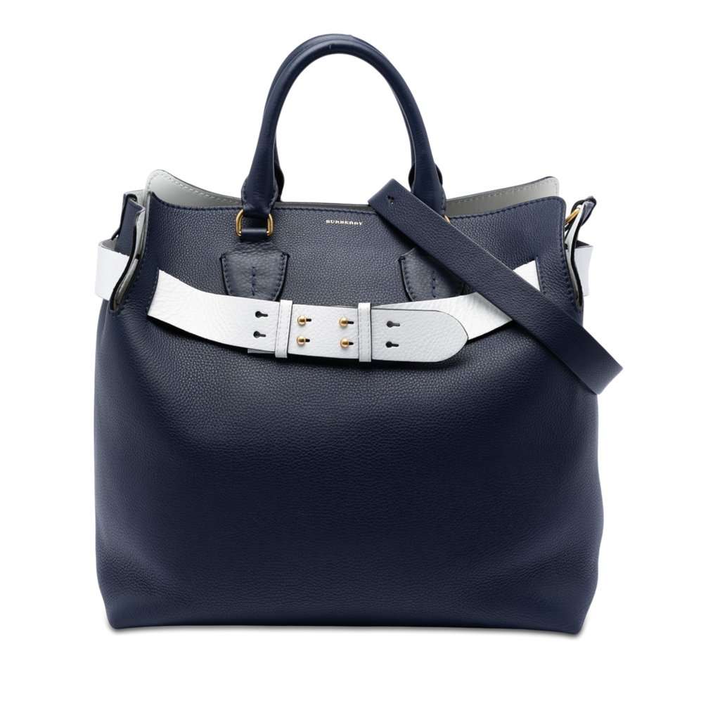 Burberry Large Bicolor Leather Belt Bag Blue Leather Very good condition - Front View