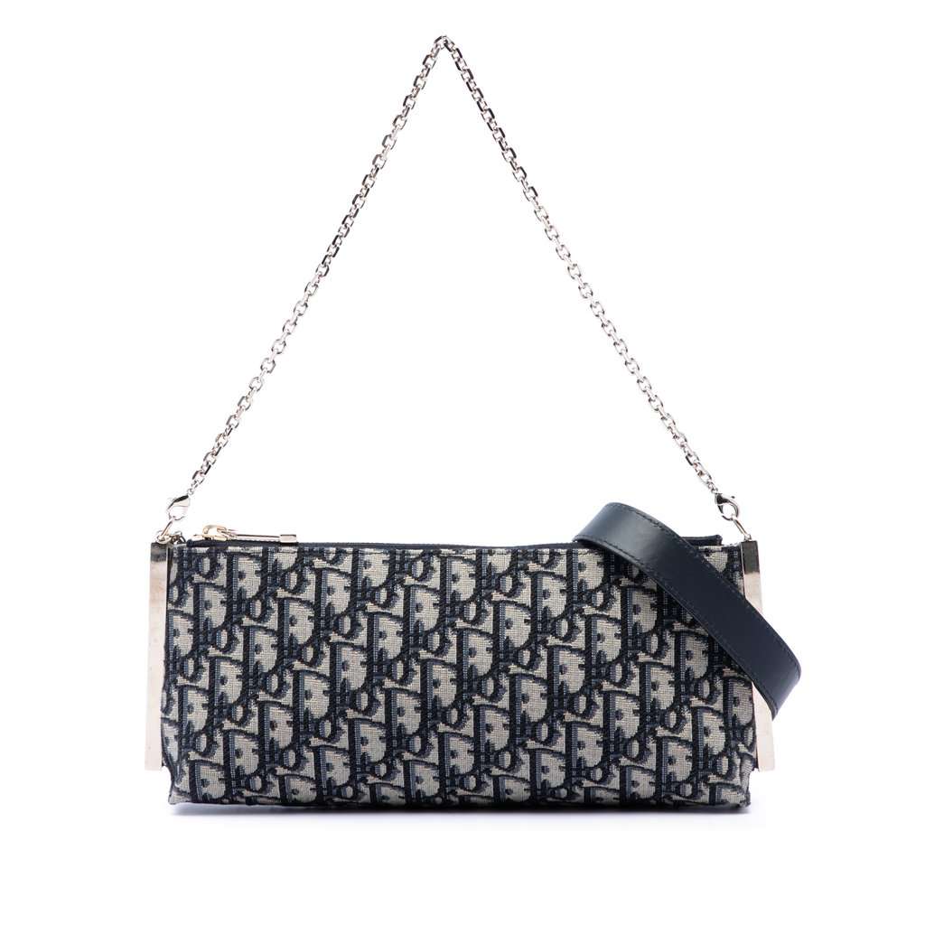 Dior Oblique Canvas Dior Club Bag Blue Very good condition - Front View