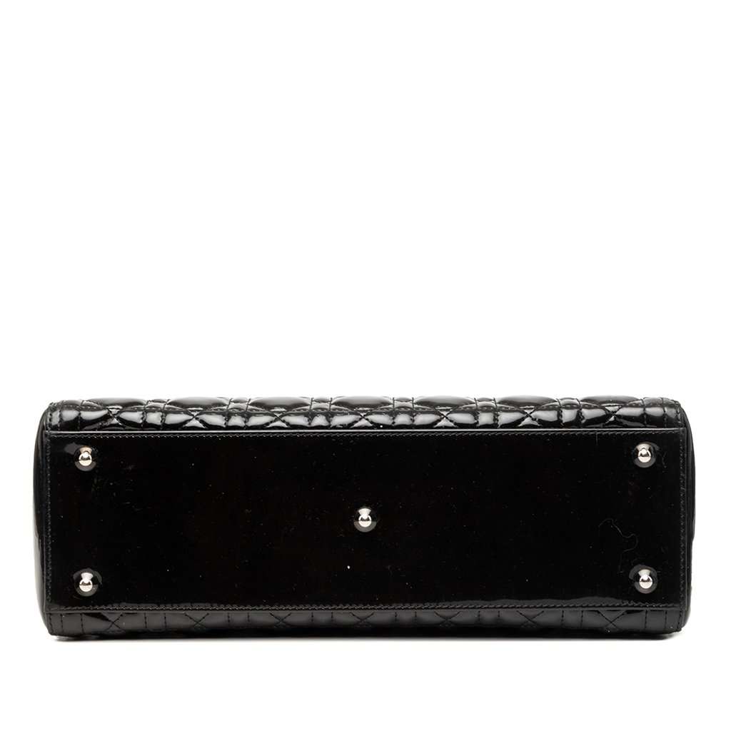 Dior Large Patent Cannage Lady Dior Black Leather Very good condition - Inside View