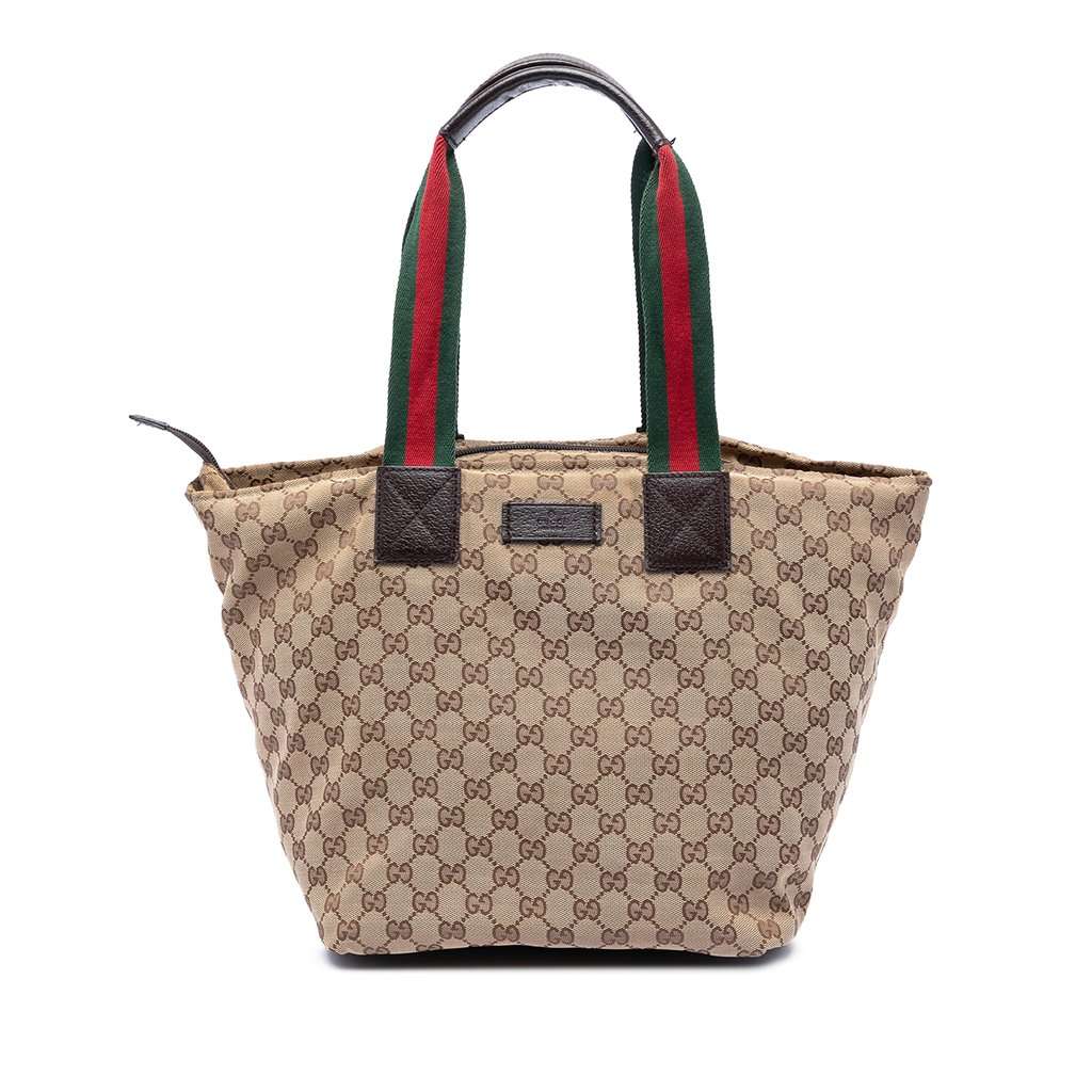 Gucci GG Canvas Web Tote Beige Very good condition - Front View