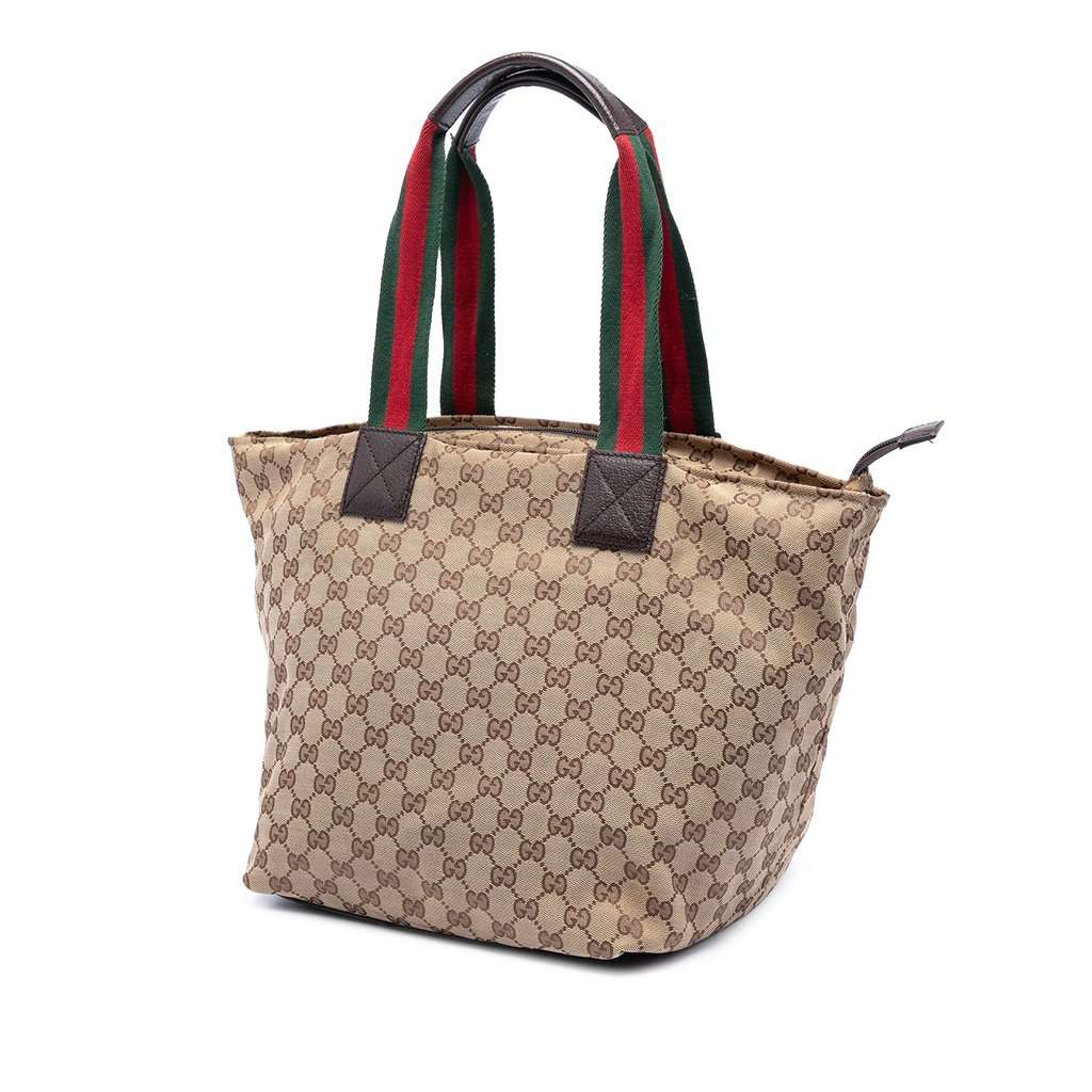 Gucci GG Canvas Web Tote Beige Very good condition - Back View