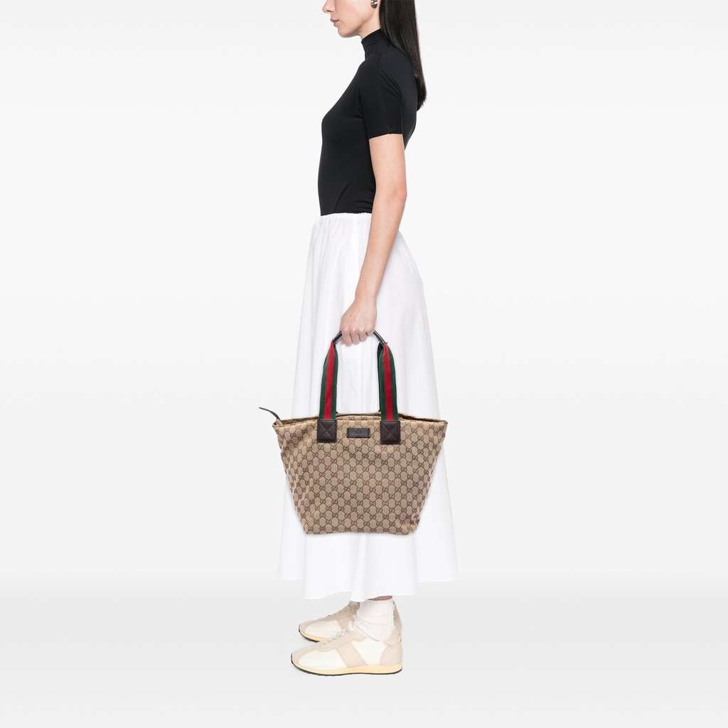 Gucci GG Canvas Web Tote Beige Very good condition - Box View