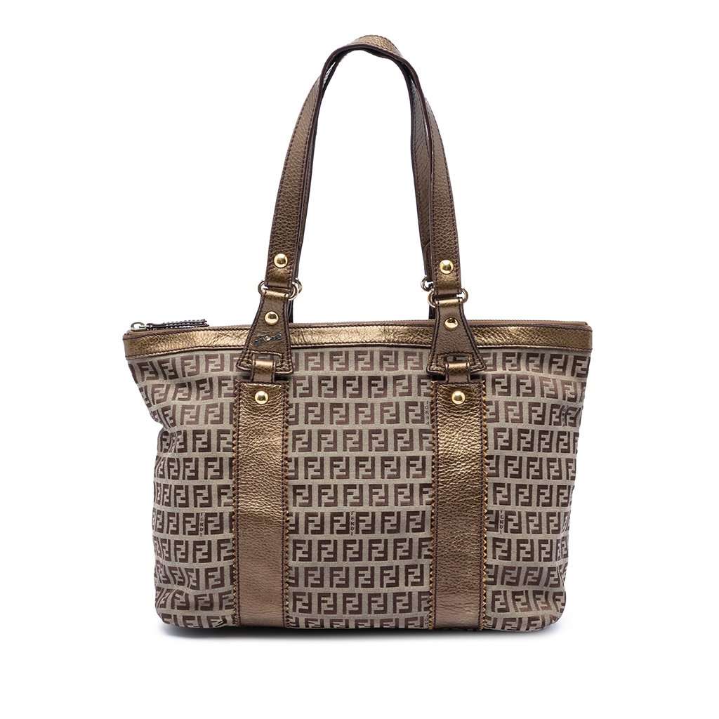 Fendi Zucchino Canvas Tote Beige Very good condition - Front View