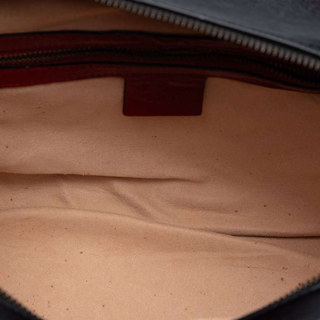 Gucci Small GG Marmont Matelasse Diagonal Leather Torchon Bamboo Satchel Black Leather Very good condition - Model View