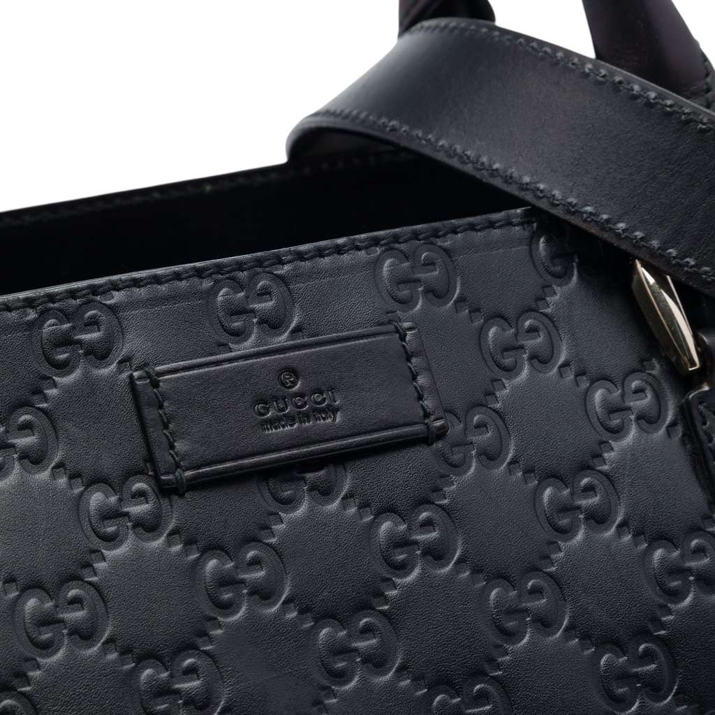 Gucci Medium Guccissima Briefcase Black Leather Very good - Box View