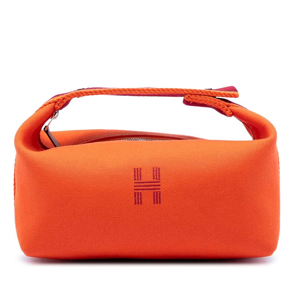 Hermès Small Toile Bride A Brac Case Orange Very good condition - Front View