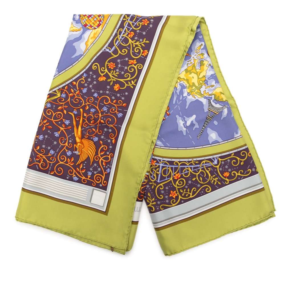 Hermès Www.hermes.com Silk Scarf 90 Blue Very good condition - Front View