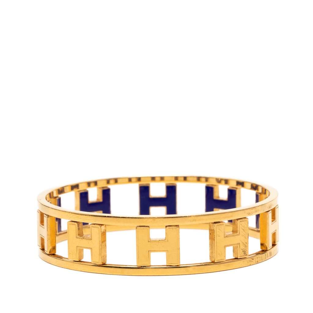 Hermès Gold Plated Enamel Rondo Ash H Bangle Gold Metal Very good condition - Model View