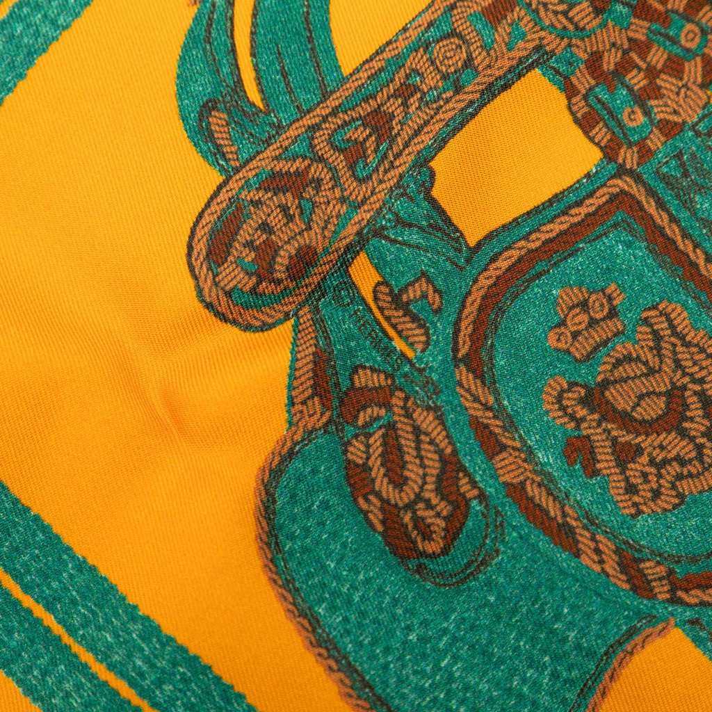 Hermès Brides De Gala Brode Main Silk Pocket Scarf 45 Brown Very good - Box View