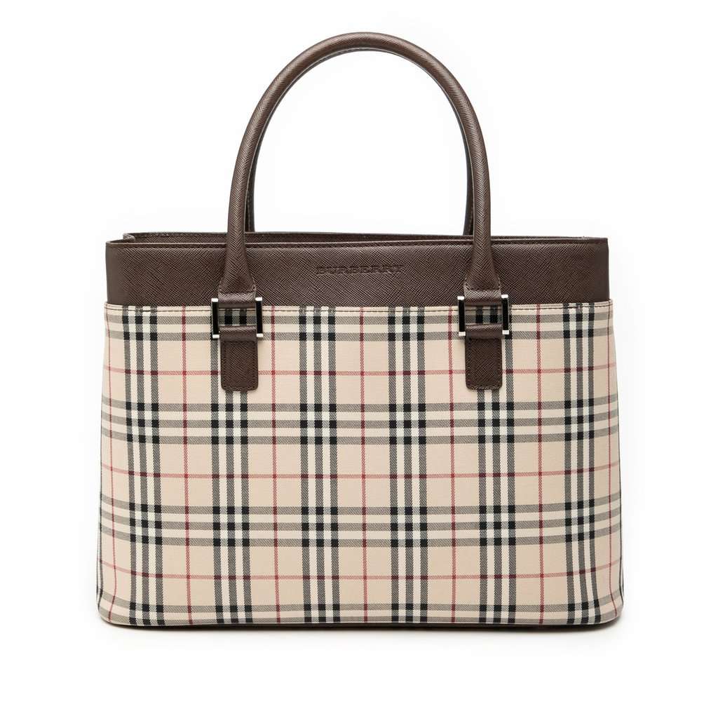 Burberry House Check Canvas Tote Beige Very good - Front View