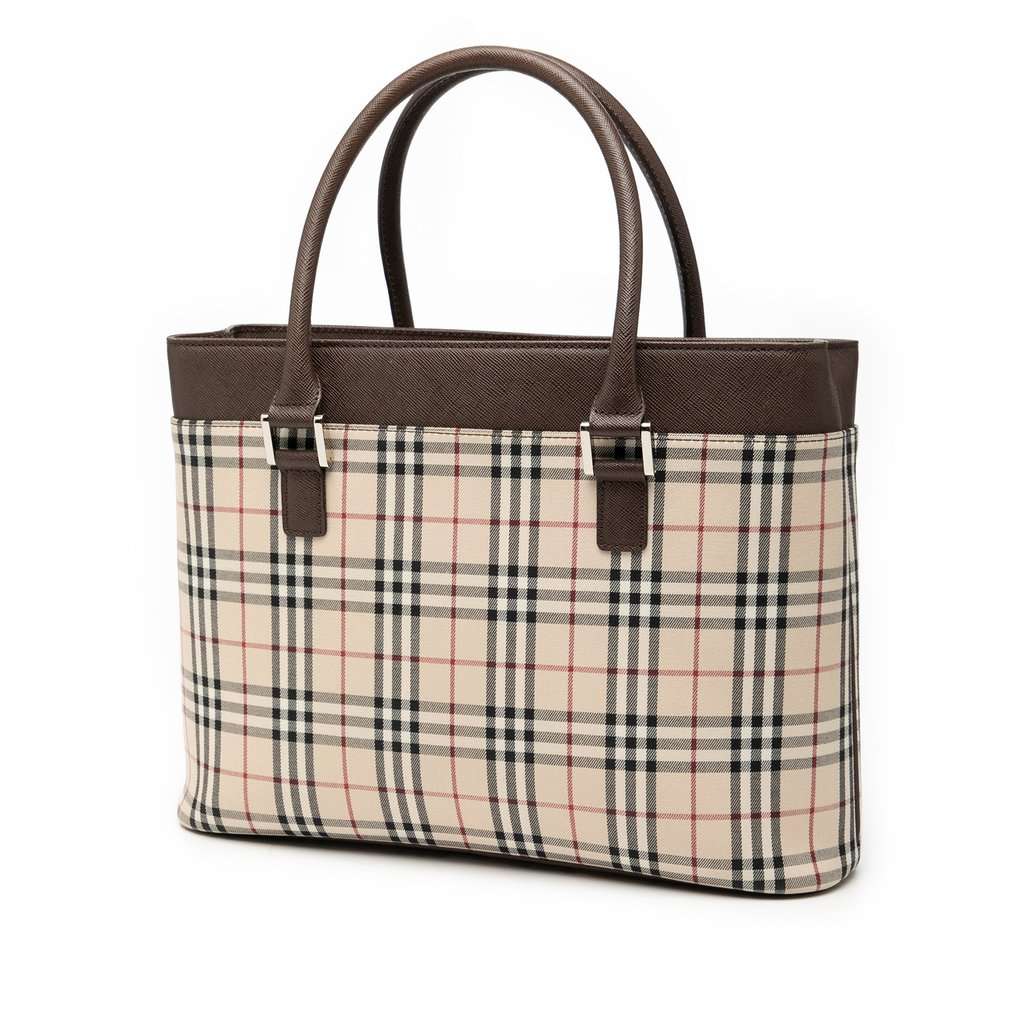 Burberry House Check Canvas Tote Beige Very good - Back View