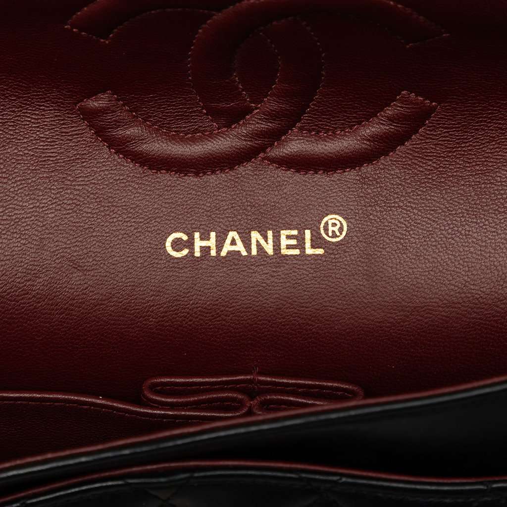 Chanel Medium Classic Lambskin Double Flap Black Leather Very good - Box View