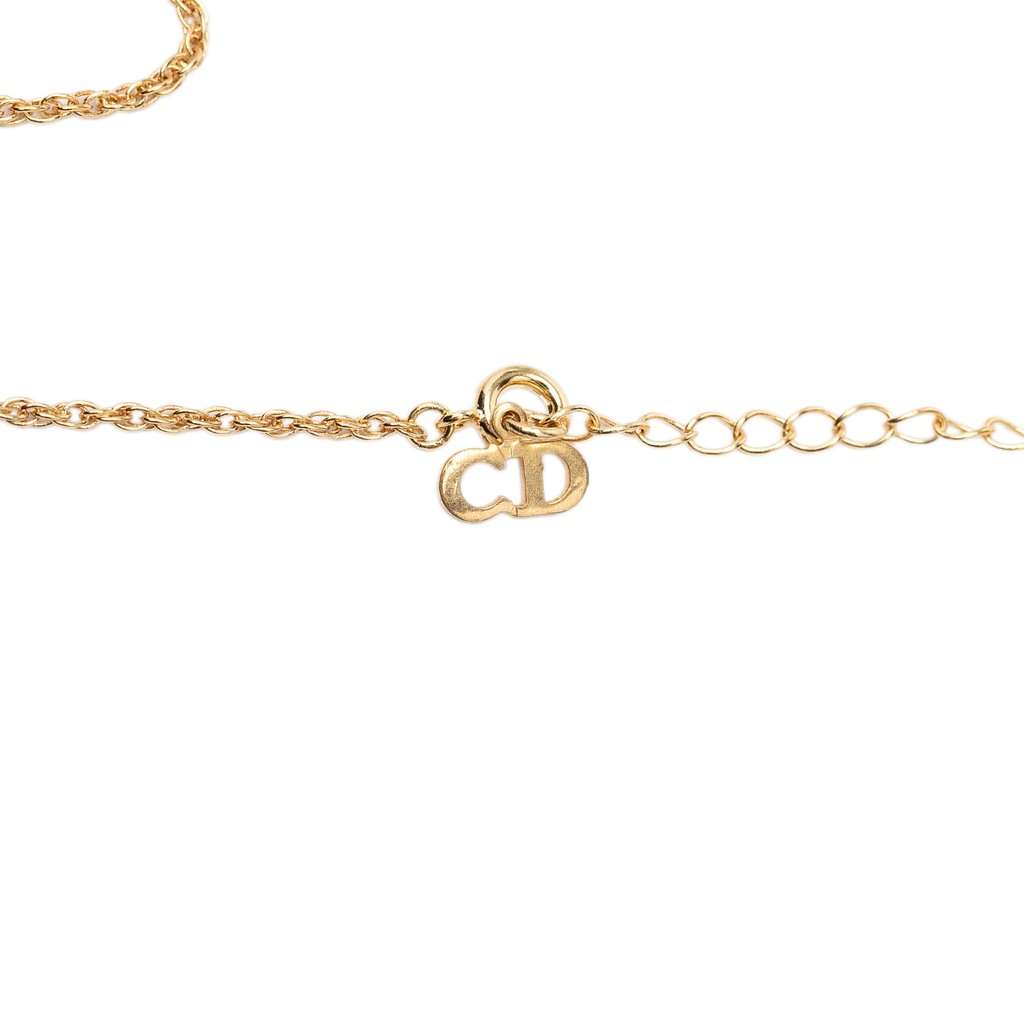 Dior Gold Plated CD Pendant Necklace Gold Metal Very good condition - Model View
