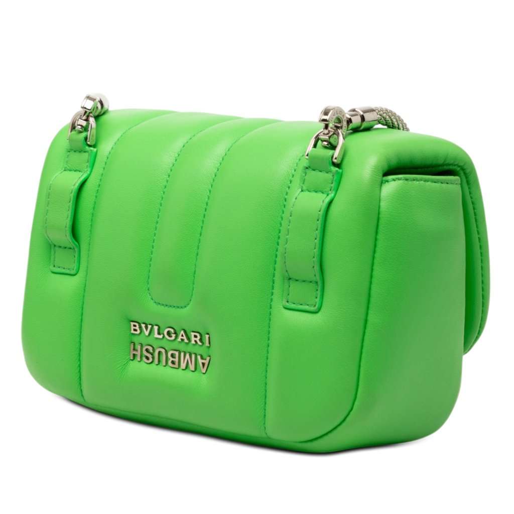 Bvlgari Ambush Nappa Serpenti Convertible Belt Bag Green Leather Very good - Back View