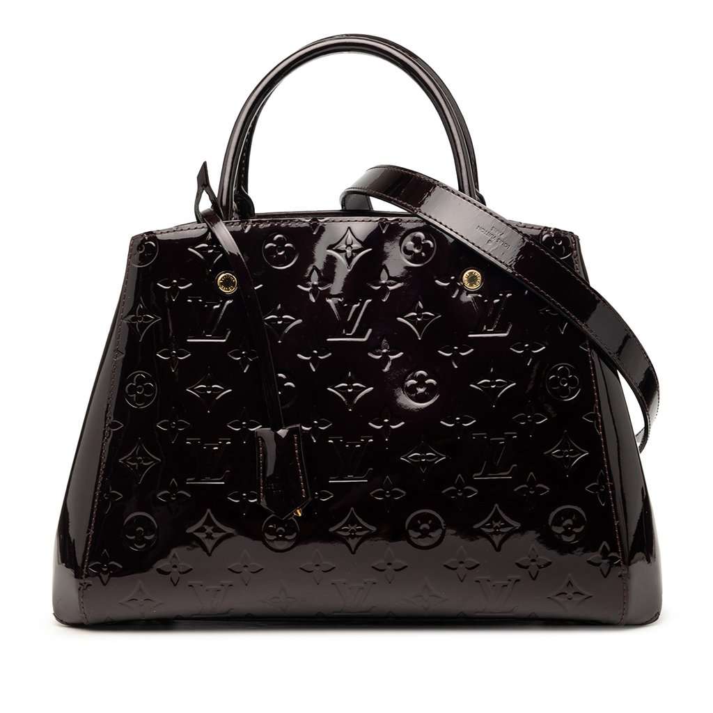 Louis Vuitton Monogram Vernis Montaigne MM Purple Leather Good - Front View