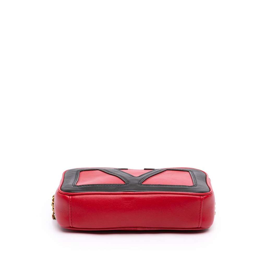 Valentino Bicolor Nappa Vlogo Viva Superstar Camera Chain Bag Red Leather Very good - Inside View