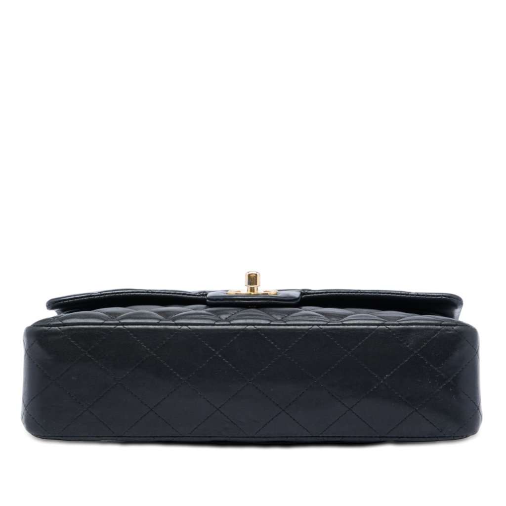Chanel Medium Classic Lambskin Double Flap Black Leather Very good - Inside View