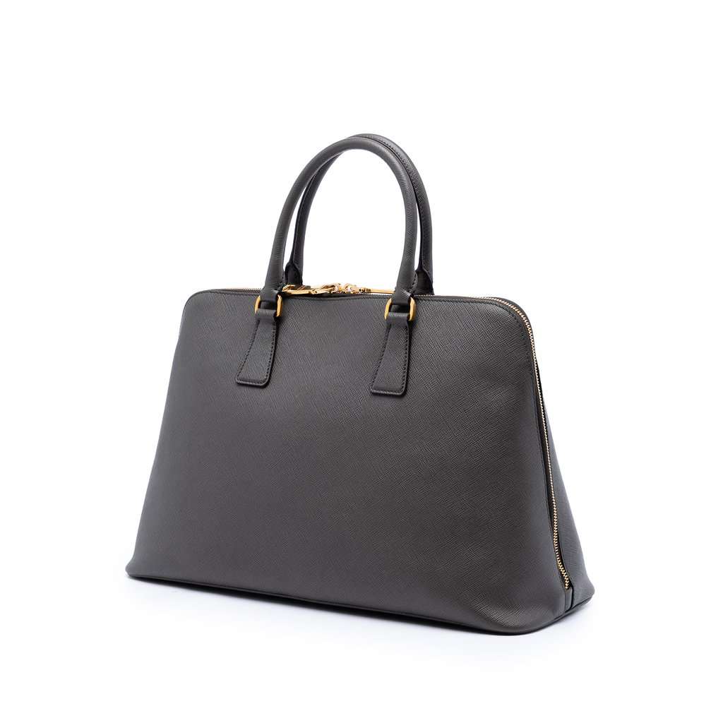 Prada Large Saffiano Lux Promenade Satchel Brown Leather Very good condition - Back View