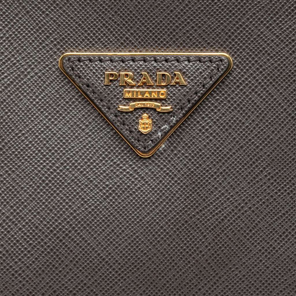 Prada Large Saffiano Lux Promenade Satchel Brown Leather Very good condition - Box View