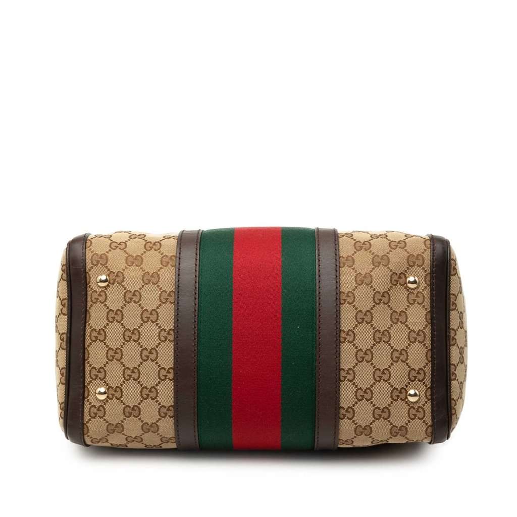 Gucci Medium GG Canvas Web Joy Boston Bag Beige Very good - Inside View