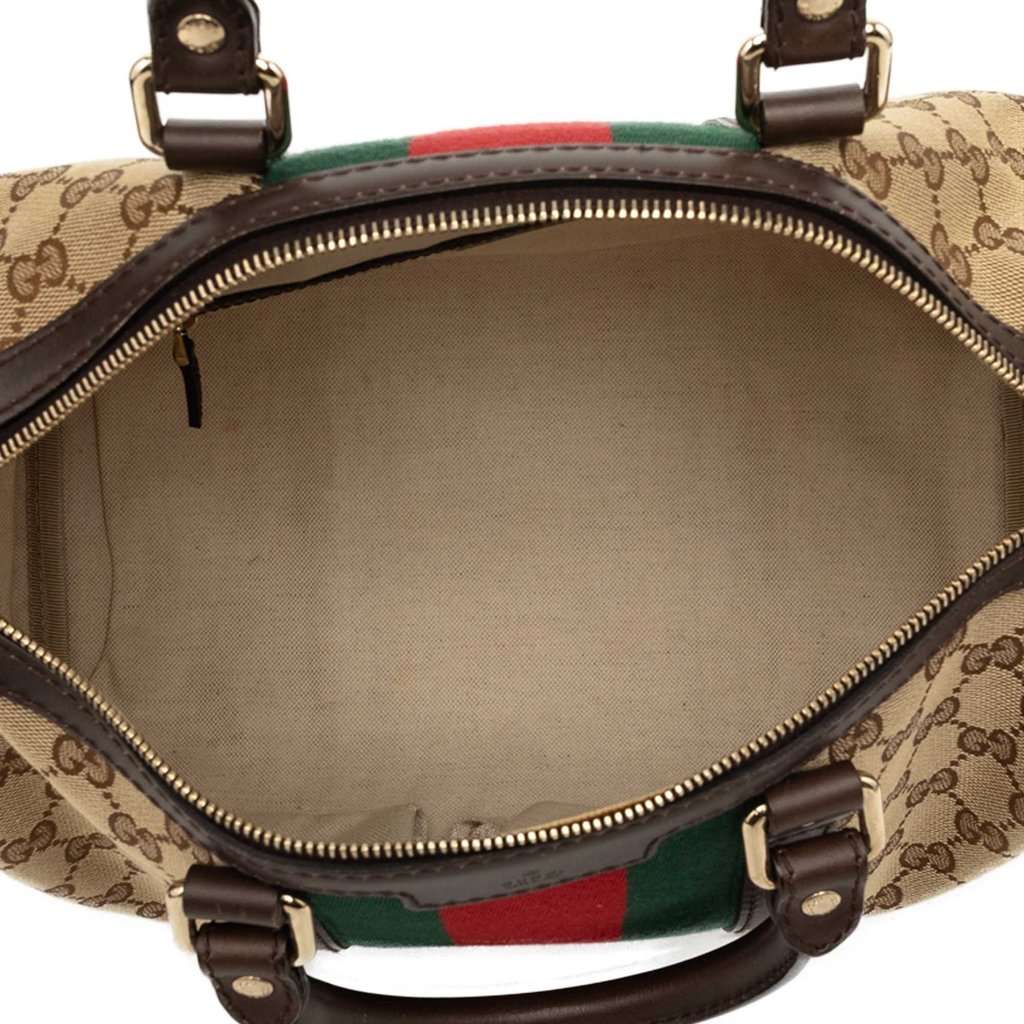 Gucci Medium GG Canvas Web Joy Boston Bag Beige Very good - Model View