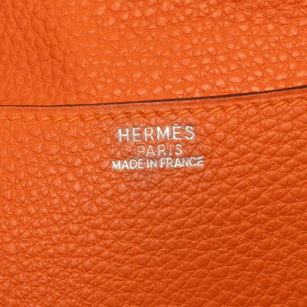Hermès Togo Amelie Orange Leather Very good - Box View