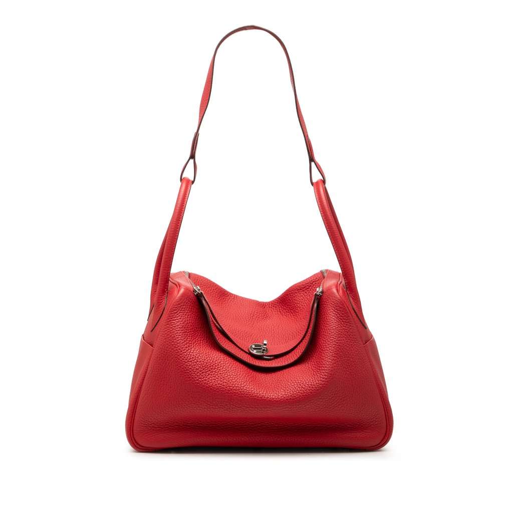 Hermès Clemence Lindy 34 Red Leather Very good - Front View