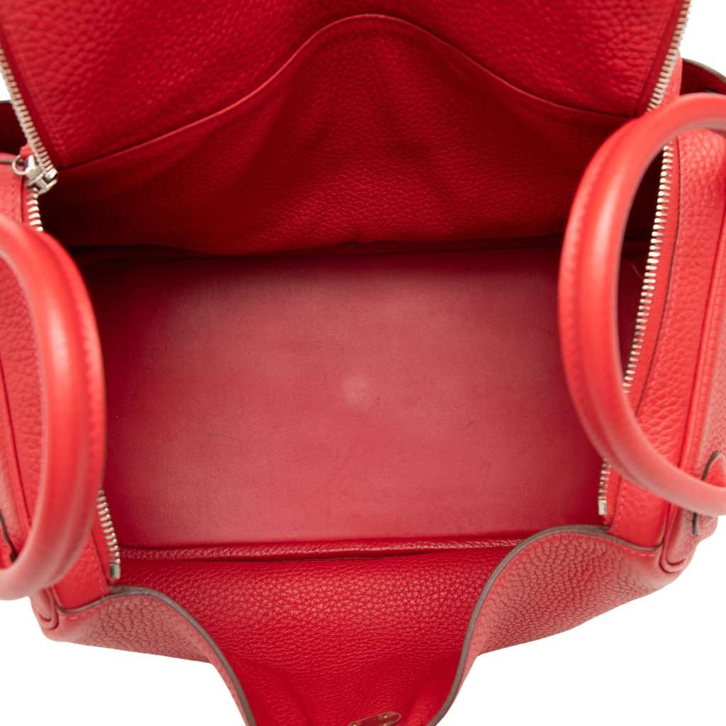 Hermès Clemence Lindy 34 Red Leather Very good - Model View