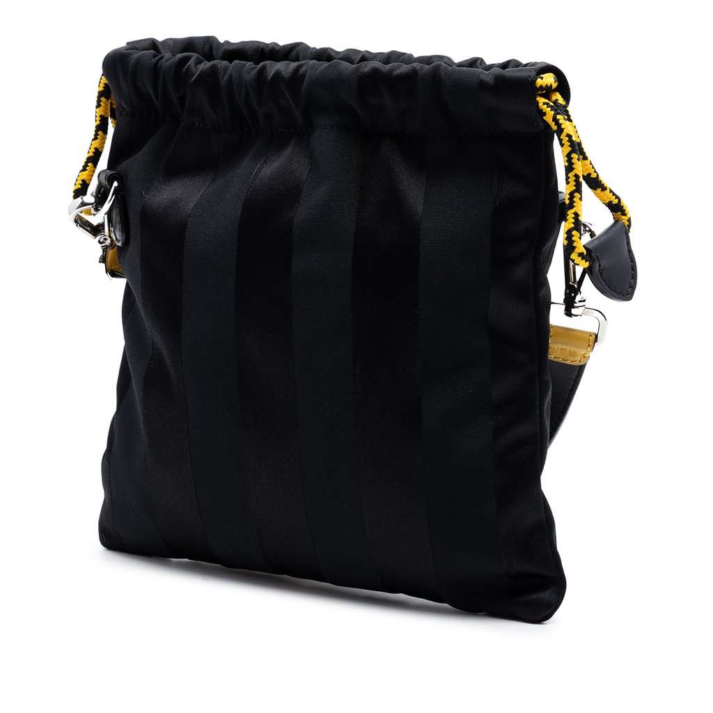 Fendi Small Pequin Nylon Pack Pouch Crossbody Black Very good - Back View
