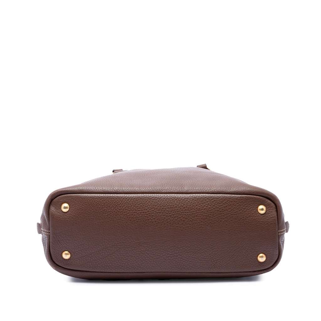 Prada Vitello Daino Side Zip Shopper Tote Brown Leather Very good condition - Inside View