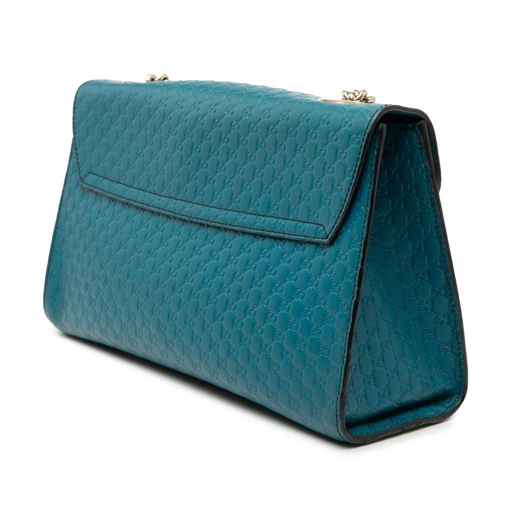 Gucci Medium Microguccissima Emily Shoulder Bag Blue Leather Very good - Back View
